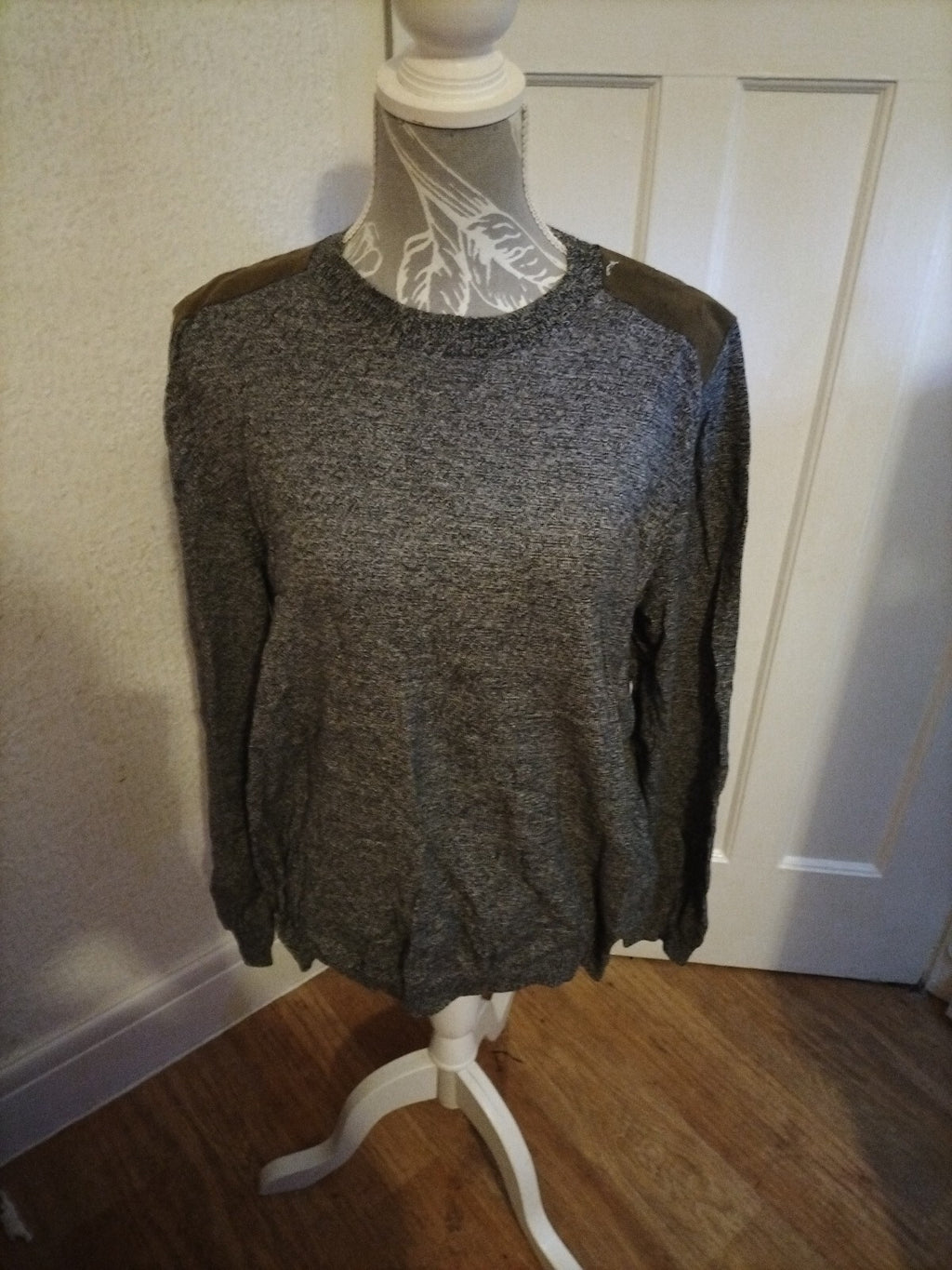 Mens Topman Size XL Grey Fleck Long Sleeved Top