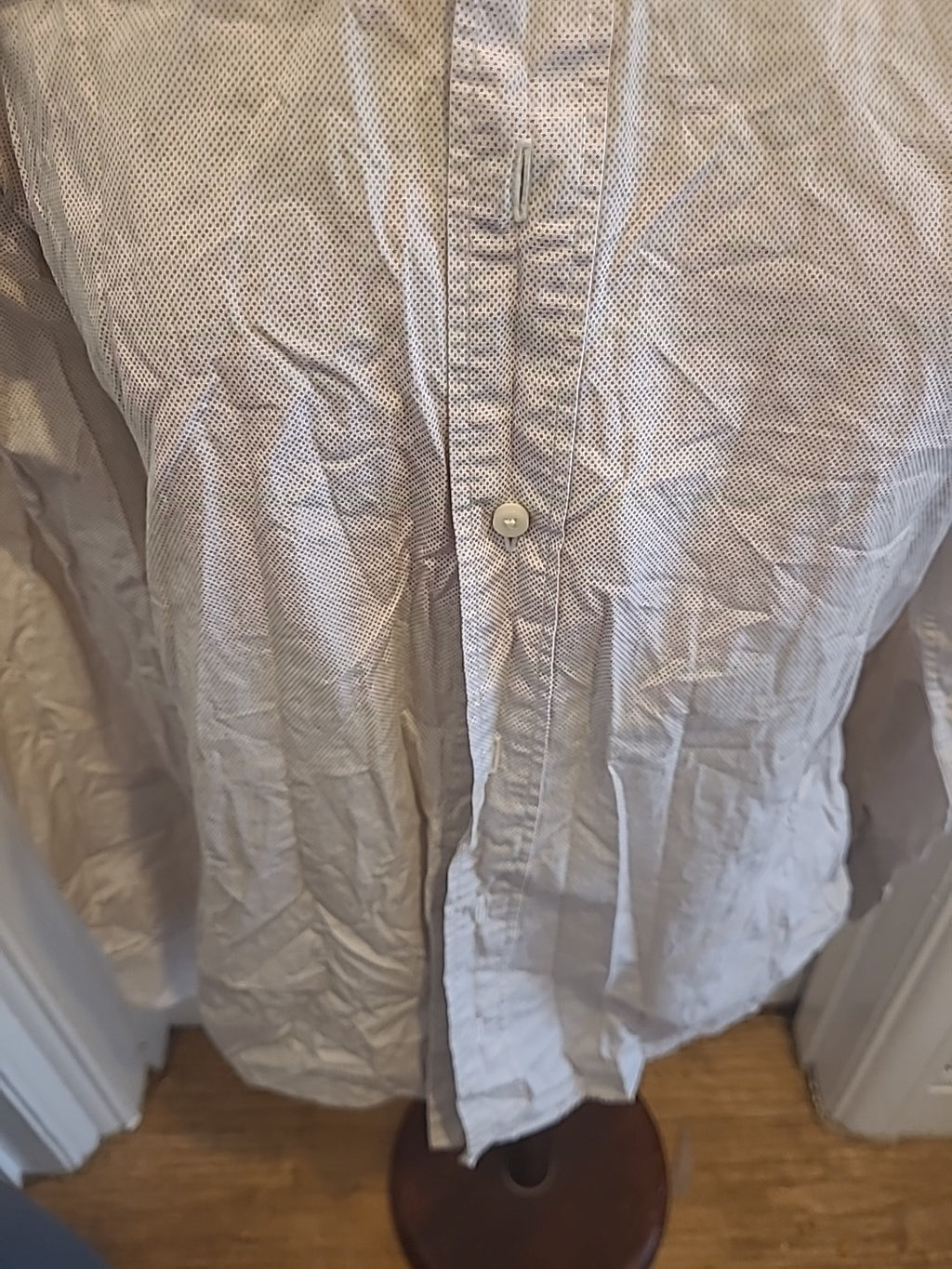 Mens Blaq Size Small Beige Grey Dotted Long Sleeved Shirt