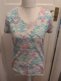 Tu 16 Blue And Pink Short Sleeve T-shirt