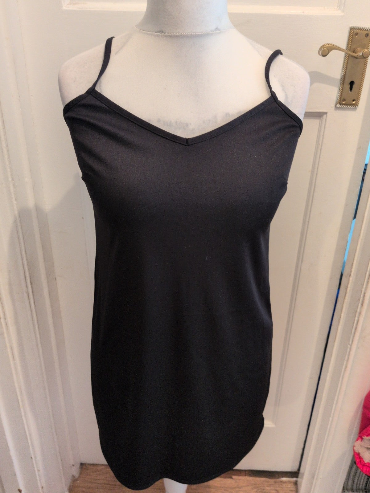 Ladies Size Small Black Sleeveless Nightwear Dress
