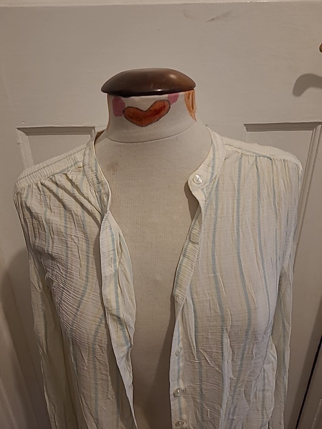 Ladies Jack Wills Size 8 Yellow/Blue/White Buttoned Blouse