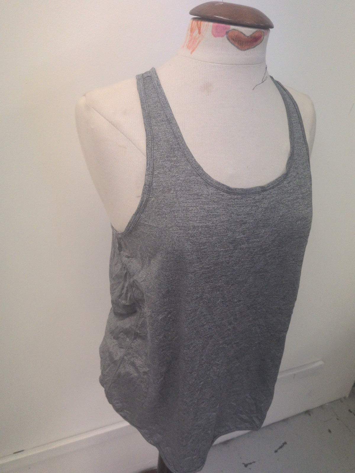 Ladies Body Size Medium Grey Sleeveless Active Wear T-shirt