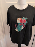 XL Black Christmas Stocking Short Sleeve T-shirt