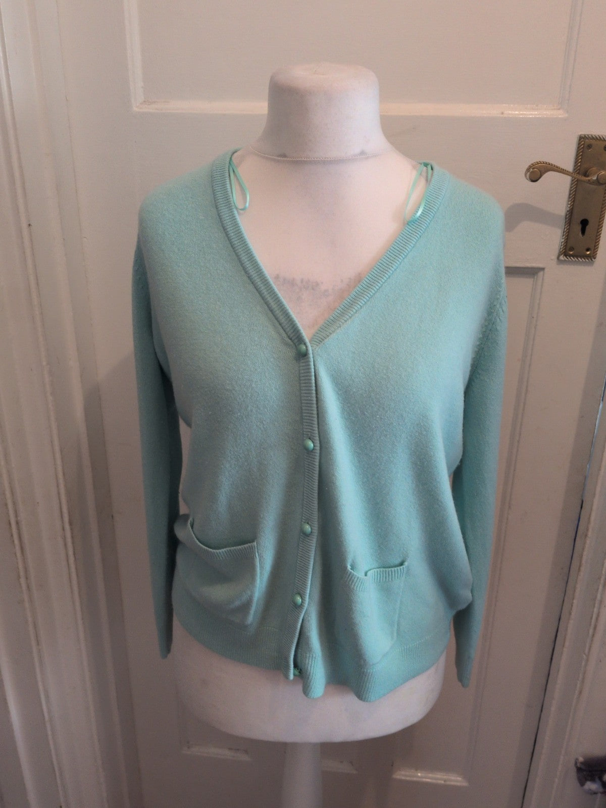 Ladies Bonmarche Medium Aqua Buttoned Cardigan