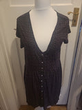 Ladies H&M Size Large Black Patterned Short Sleeved Dress