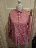 Mens Saville Row Size 17" Pink And White Extra Slim Fit Shirt