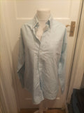 Mens Marks And Spencer Size 16.5 Light Aqua Smart Shirt Long Sleeved