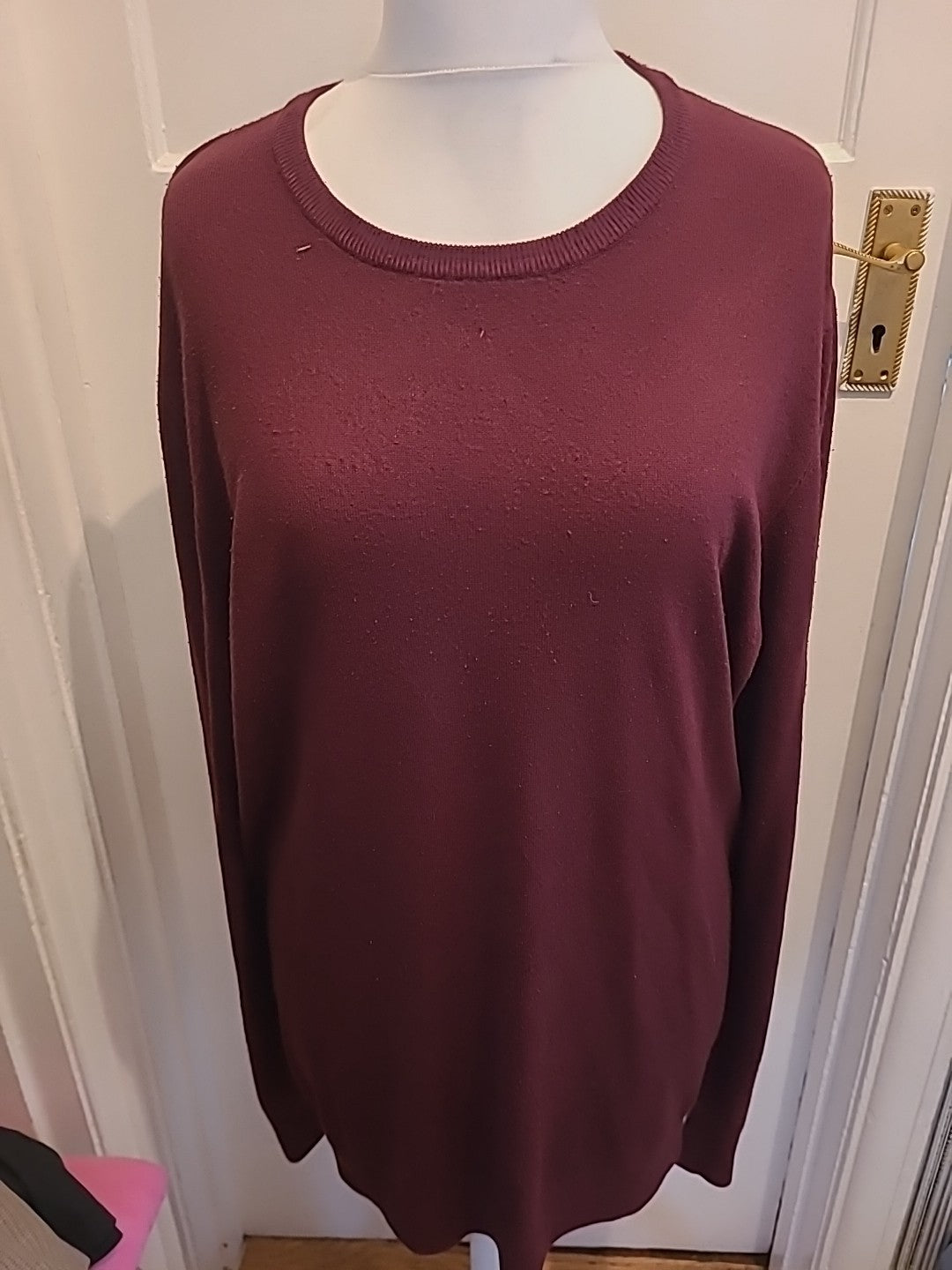 Mens Primark Size 2XL Dark Purple Long Sleeved Lightweight Jumper