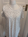 M&S Body Large White With Grey Lips Short Sleeve Pyjama Nighty