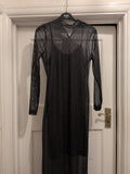 F&F 6 Black And Silver Short Sleeve Long Length Dress