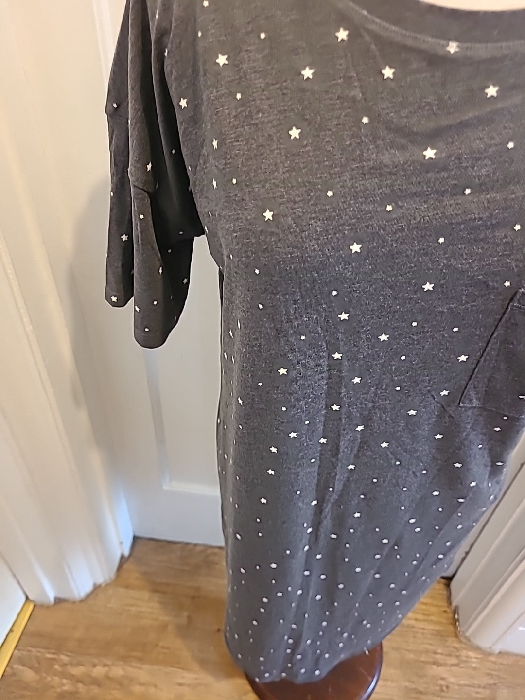 Ladies Day Dreams Size 12 Grey Stat Design Short Sleeved Nightwear