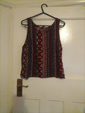 Ladies H+M Size 6 Multi Sleeveless Open Back Blouse