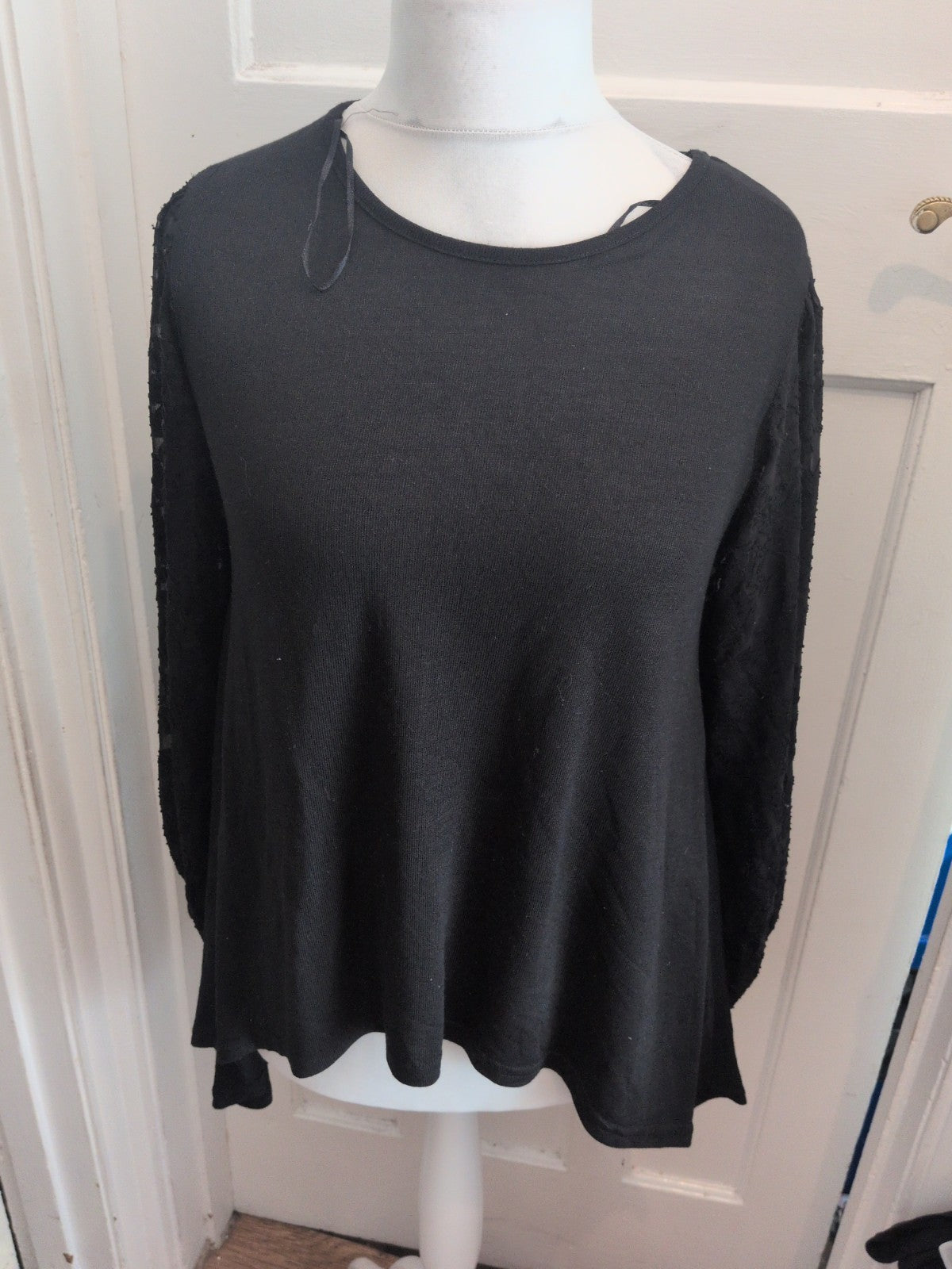 Blue Vanilla Medium Patterned Sleeve Blouse Longline