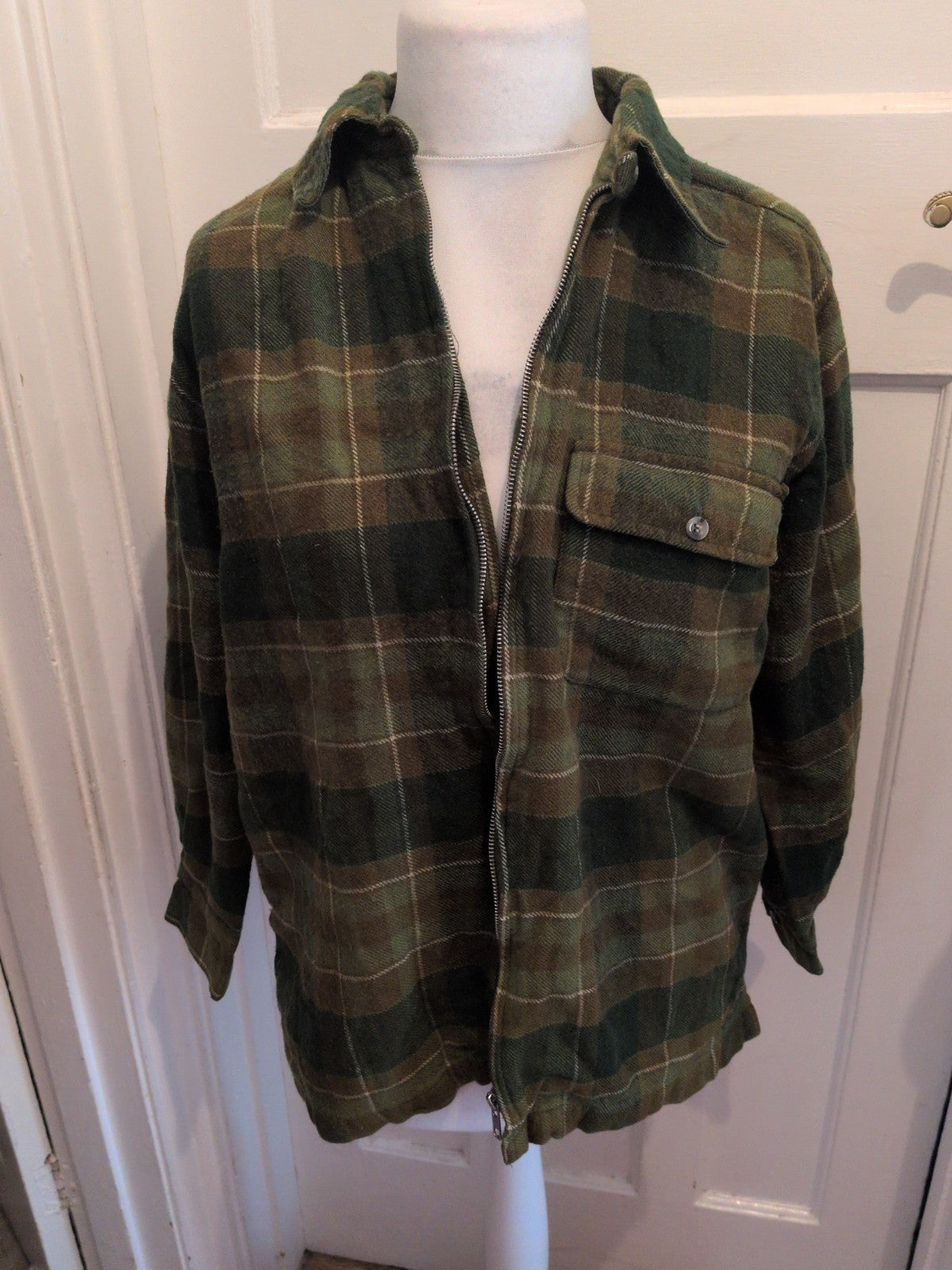 Casual Wear 12 Green Check Full Zip Jacket