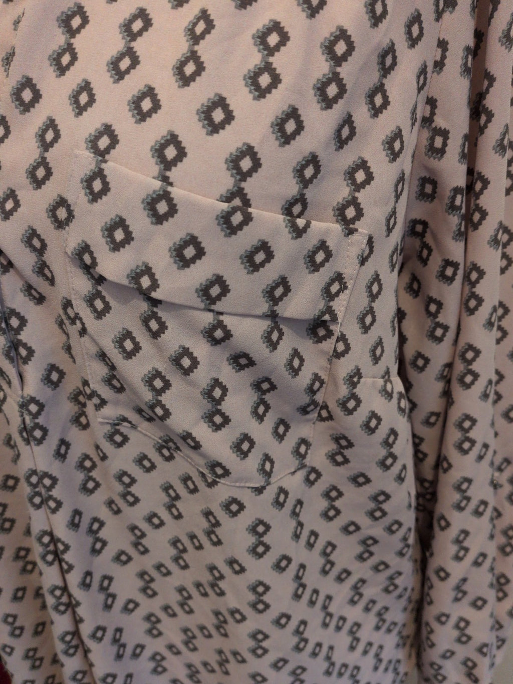 Ben De Lisi 18 Pink Patterned Long Sleeve Blouse