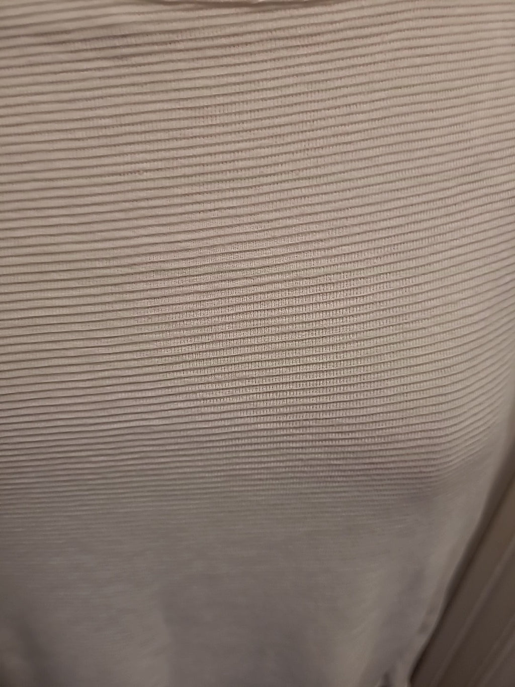 Ladies Bonmarche Size 12 Ivory Long Sleeved Ribbed Tshirt