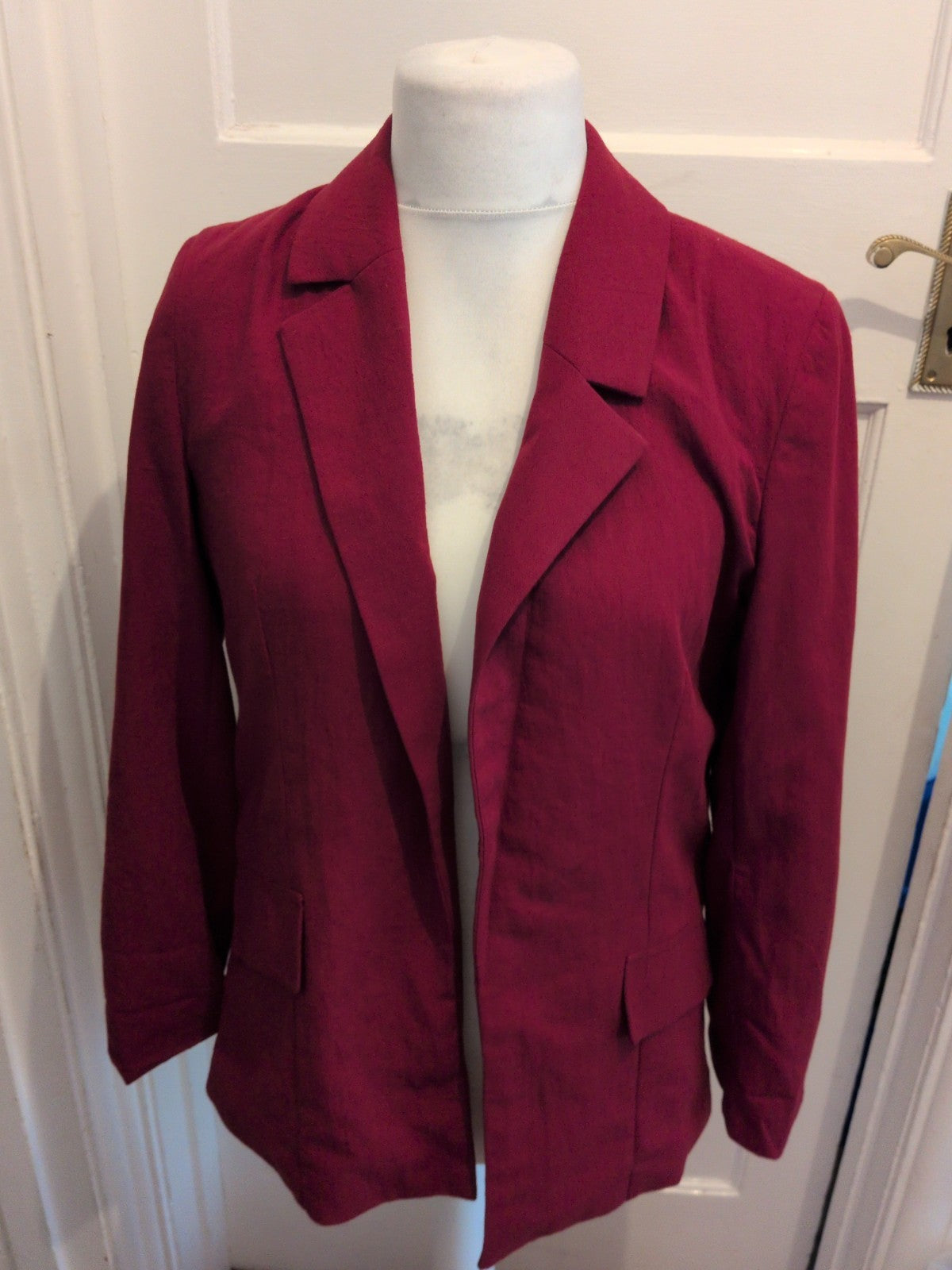 Primark Small Deep Red Lined Padded Blazer