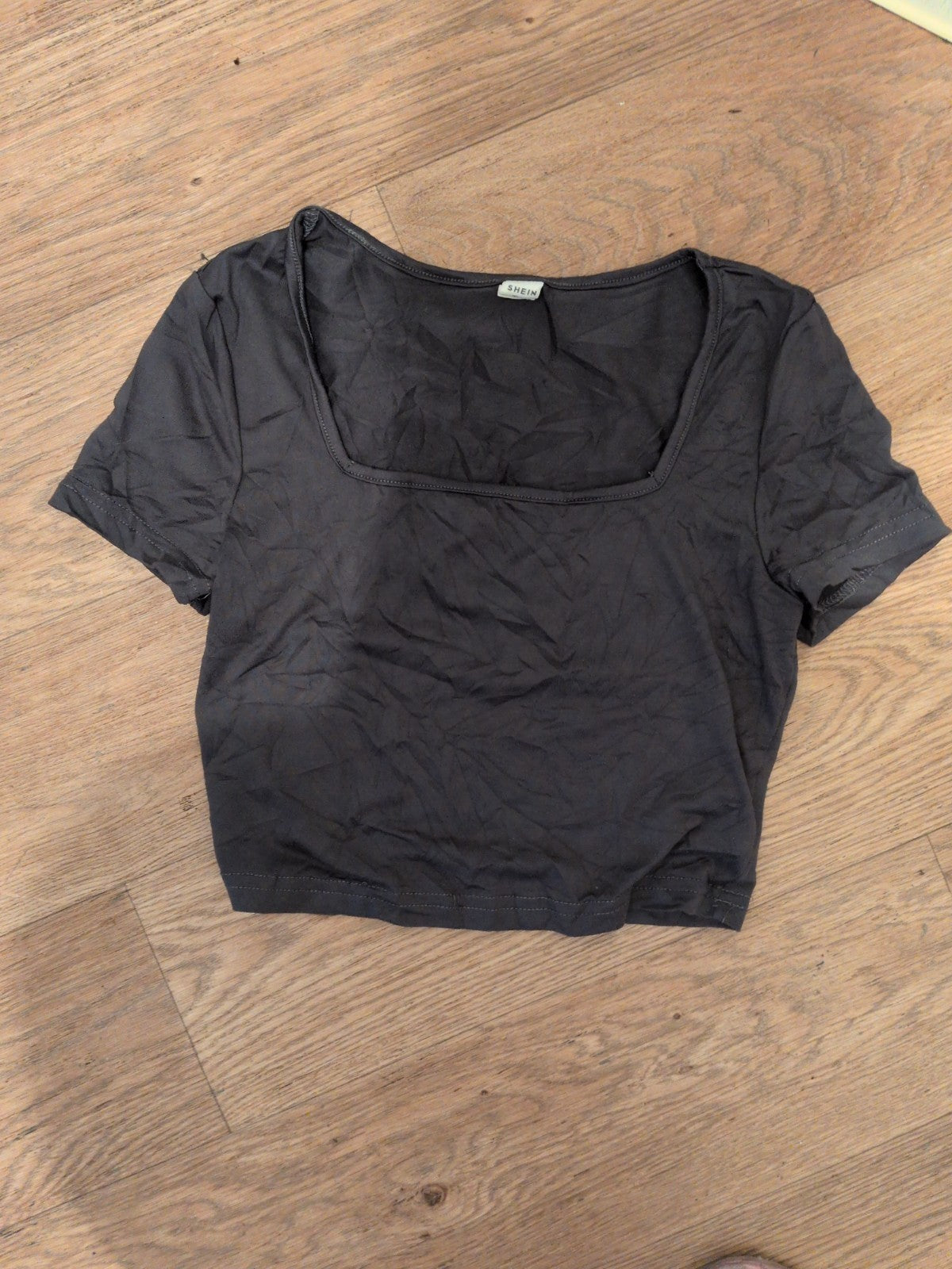 Shein 13 Years Grey Crop T-shirt