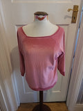 Ladies Size Large Pink Long Sleeve Pullover Jumper