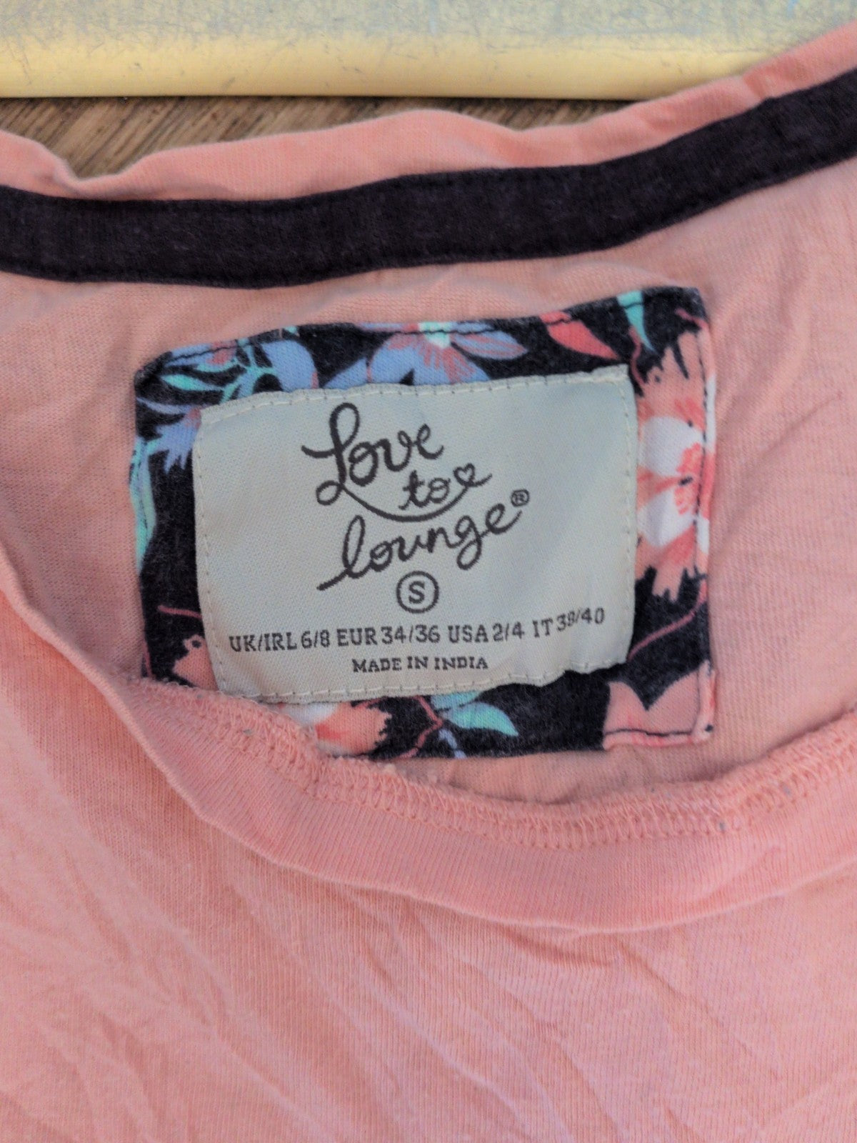 Love To Lounge Small Pink Short Sleeve Pyjama Top(Small Mark On Front)