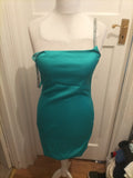 Large Green Diamonte Strap Sleeveless Dress