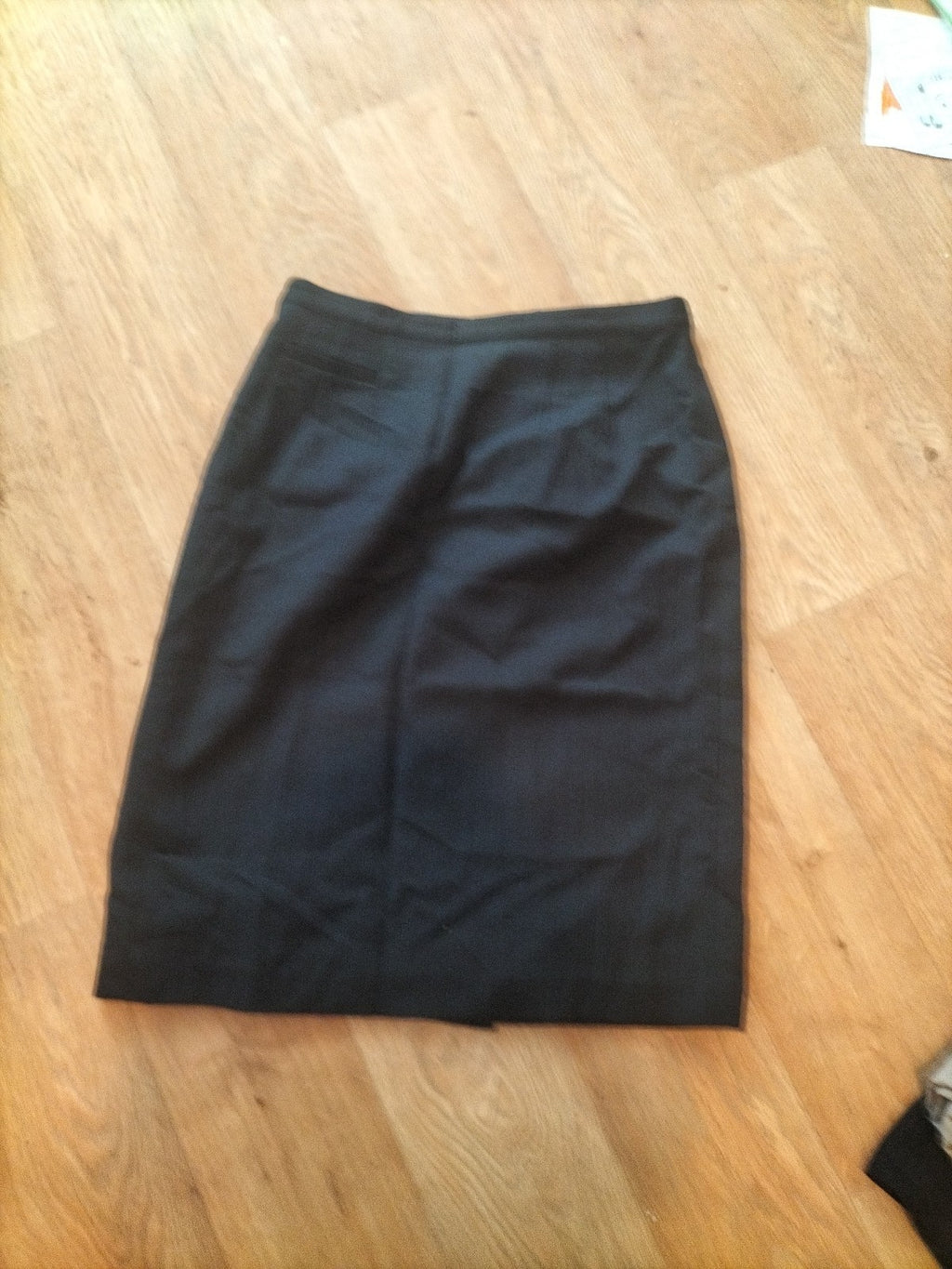 Ladies Emma Somerset Size 12 Black Ribbed Lined Pencil Skirt