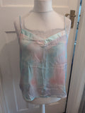 Ladies Strappy Top Primark Size 12-14 Pale Pink /pale Blue