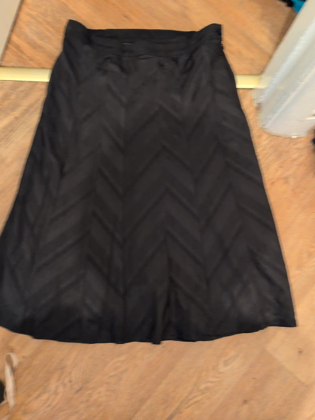 Ann Harvey 16 Black Lined Long Length Flare Skirt