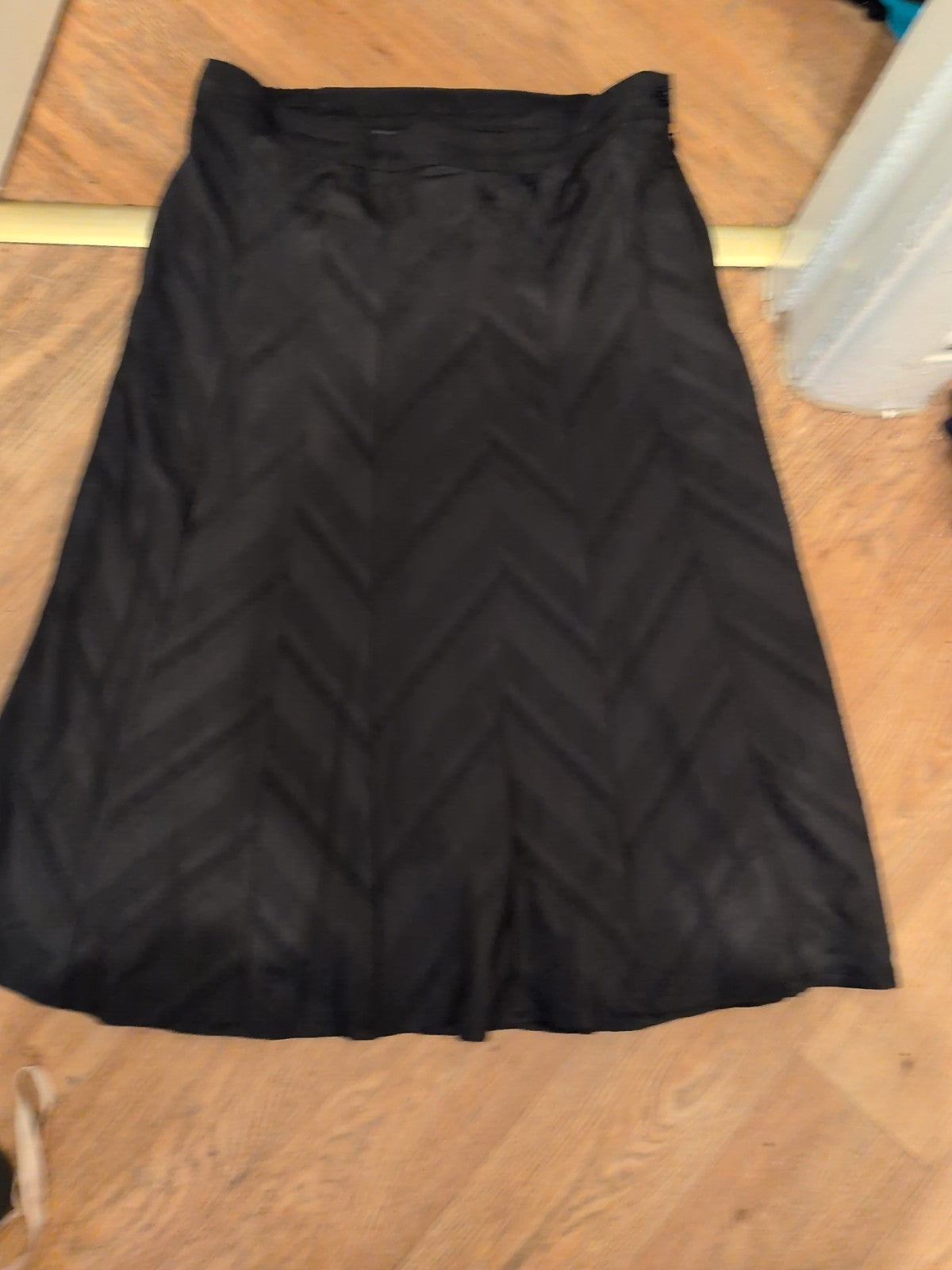 Ann Harvey 16 Black Lined Long Length Flare Skirt
