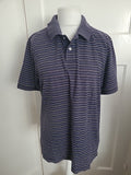 Mens Blue Harbour Size XL Navy Mix Striped Short Sleeved Polo Marked Neck