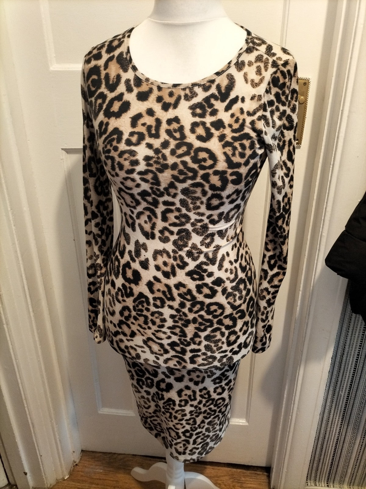 Ladies Sanssouci Size Medium Leopard Print Long Sleeved Dress