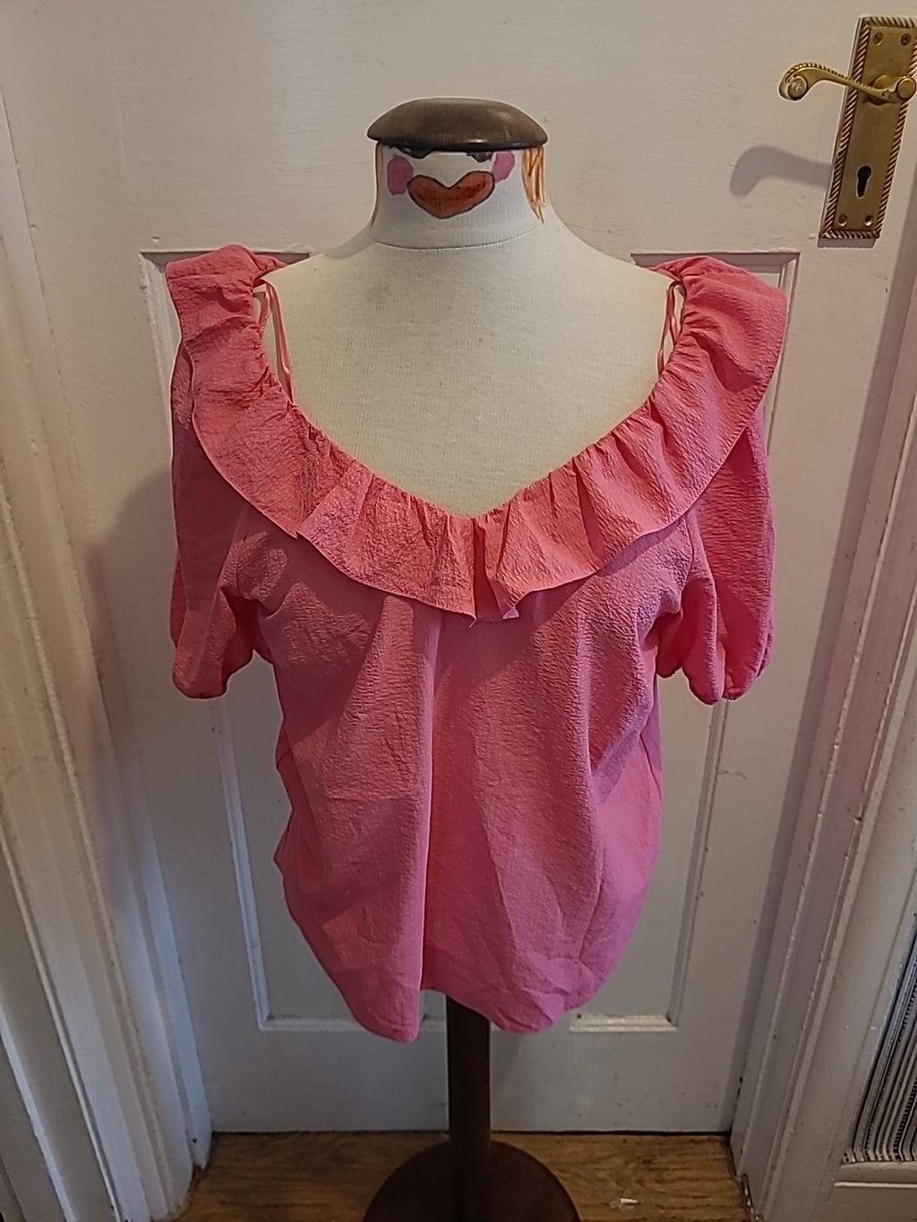 Brand New Ladies TU Size 12 Pink Short Sleeved Blouse