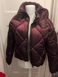 ASOS 10 Dark Purple Lined Long Sleeve Puffer Coat