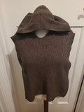Ladies Brown Woolly Hooded Poncho Primark One Size