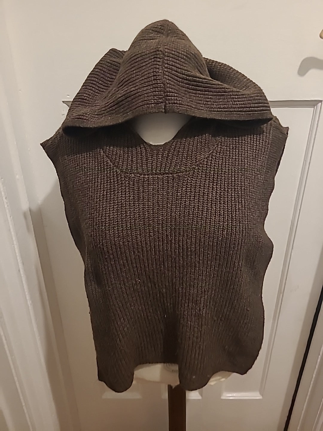 Ladies Brown Woolly Hooded Poncho Primark One Size