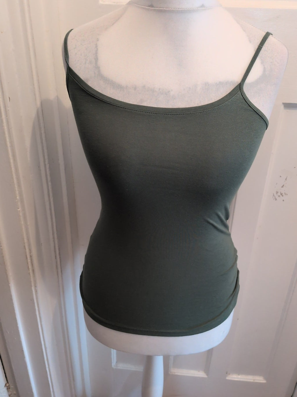 Ladies Khaki Strappy Stretchy Top Size 10 Peacocks Free Delivery