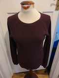 Mens Primark Size Medium Deep Purple Ribbed Long Sleeved Pullover Jumper