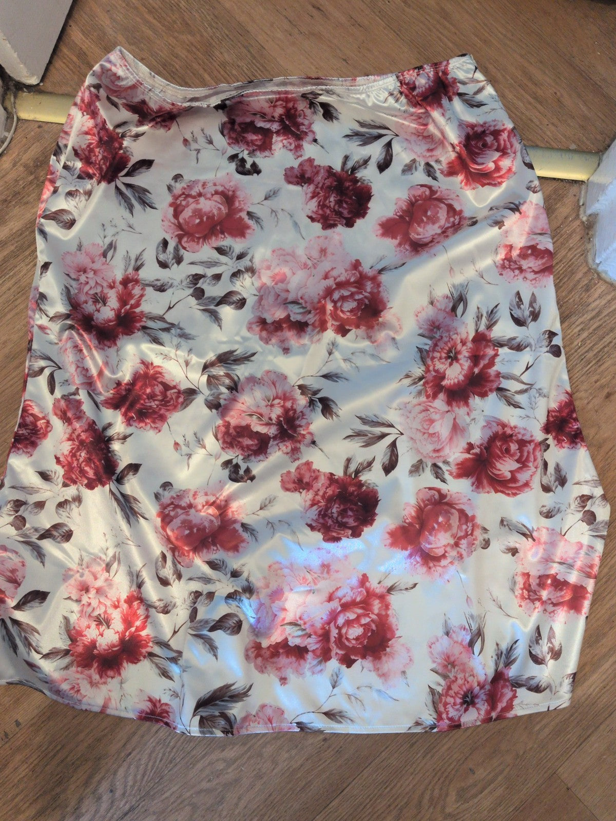 Ladies 4XL Floral Elasticated Midi Skirt