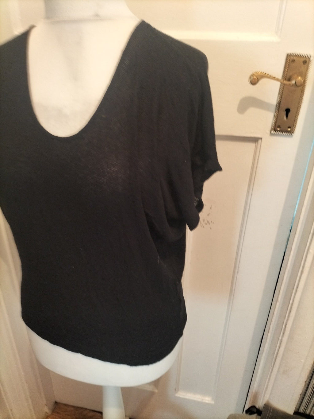 Ladies Michele Size M Black Bat Wing Blouse