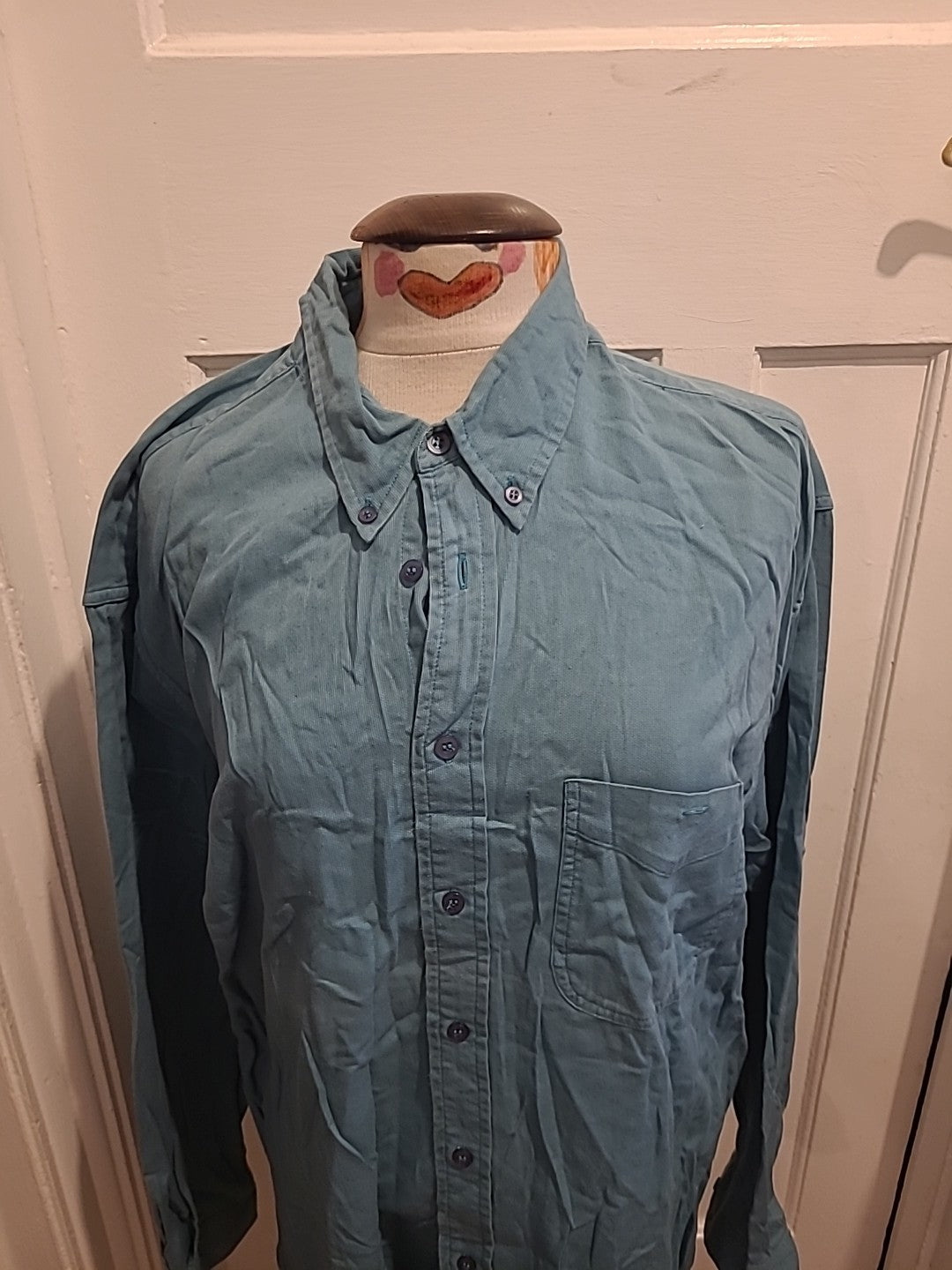 Mens Mackays Size XL Turquoise Long Sleeved Shirt