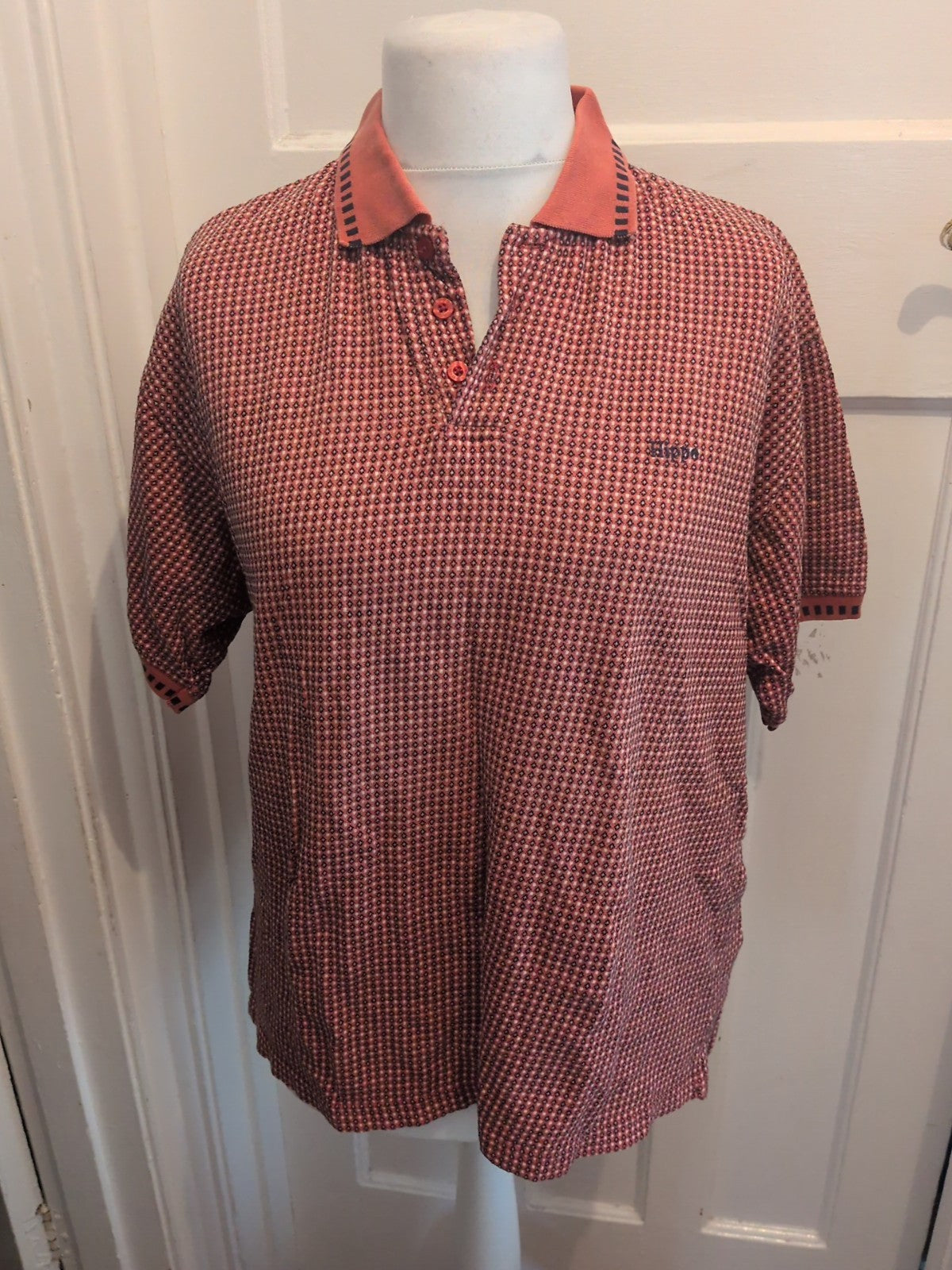 Hippo Medium Orange And Black Short Sleeve Polo