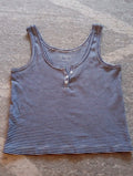 Ladies Size Small Sleeveless Top Navy/ White Stripe Primark