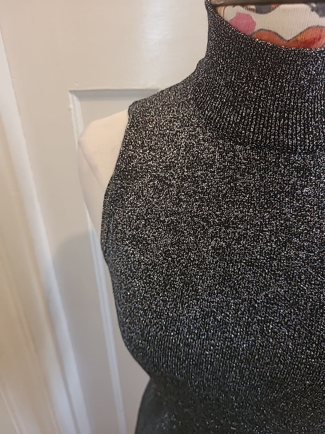 Ladies Classics Size Small Silver Shimmer Sleeveless Tshirt