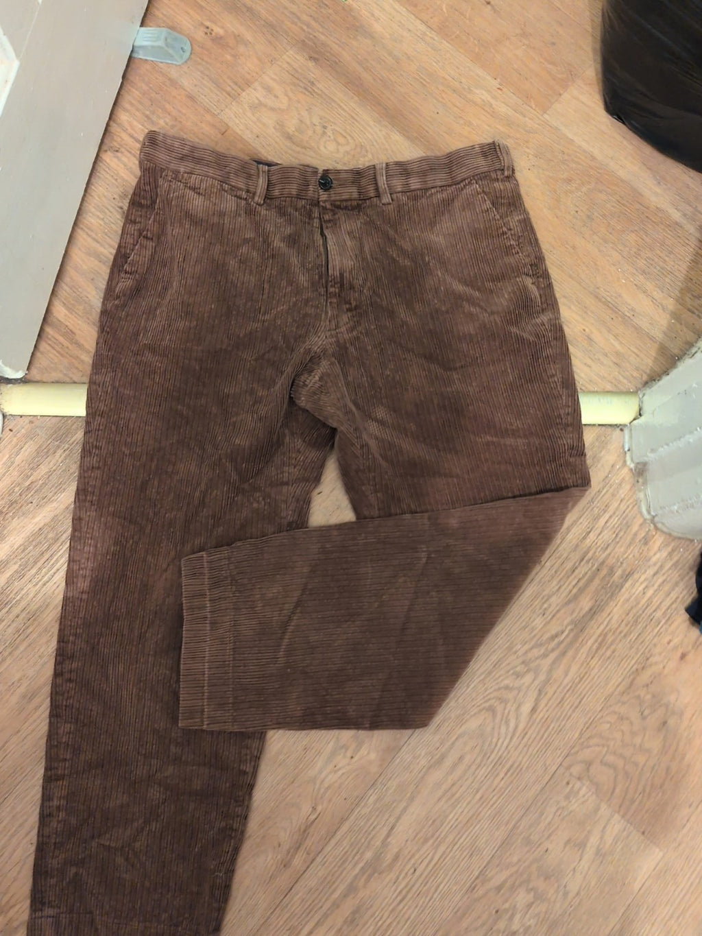 M&S Collection 38/29 Nutmeg Colour Reg Fit Coderoy Trousers