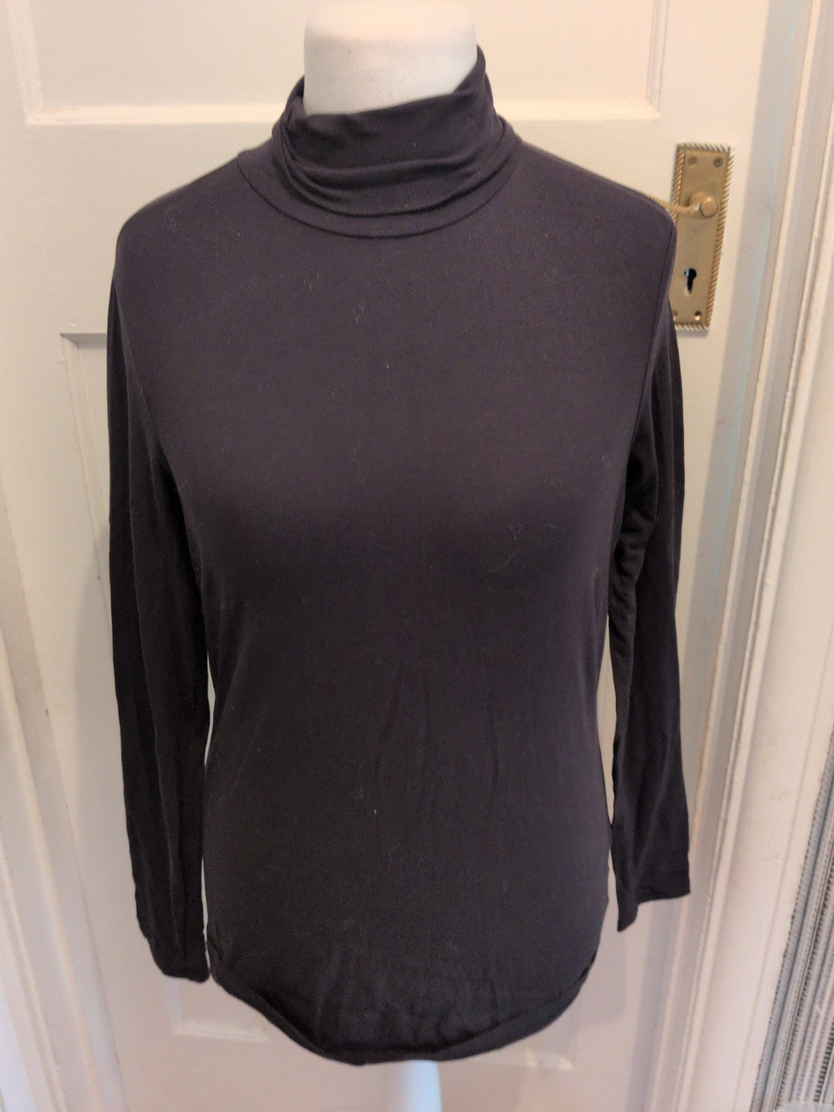 XL Black Long Sleeve High Neck T-shirt