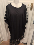 Shein Curve 3XL Black Short Sleeved Maxi Dress With Detail Hems
