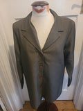 Ladies EWM Size 18 Grey Striped Lined Long Sleeved Slight Padded Blazer