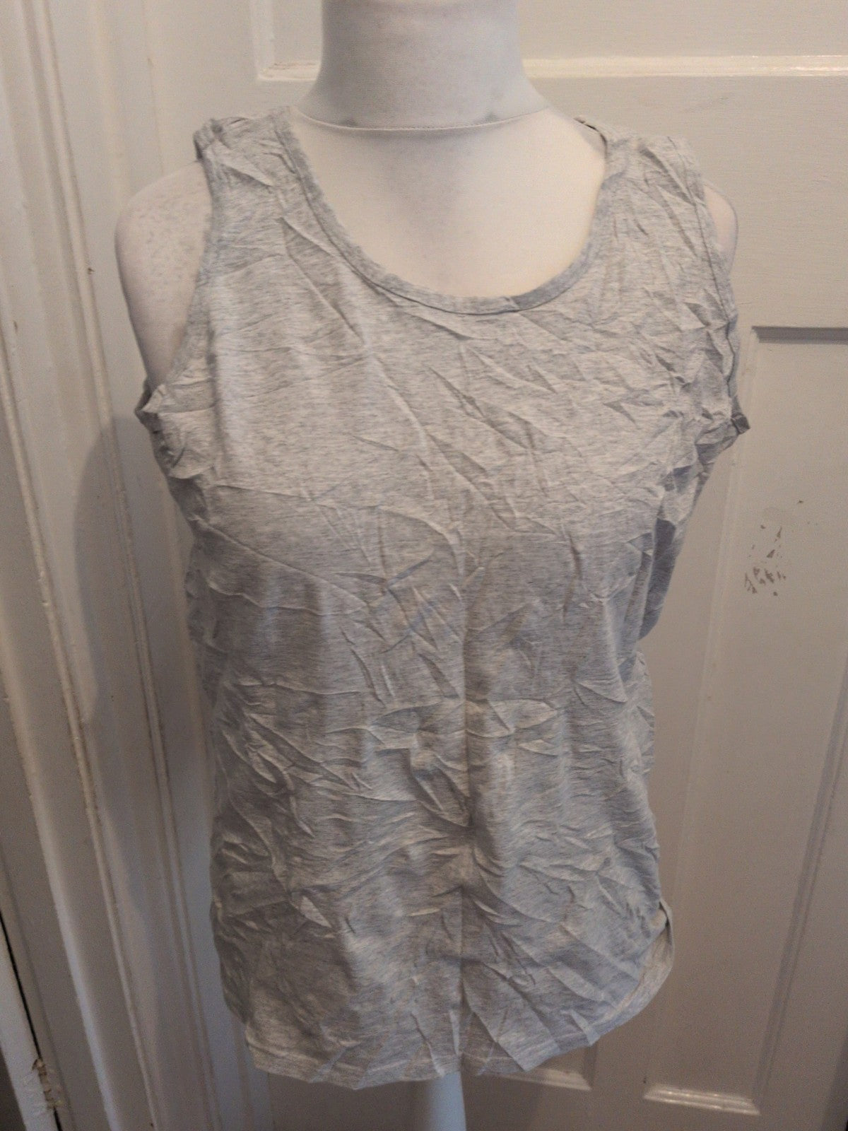 Fruit Of The loom Large Grey Sleeveless T-shirt Ladies