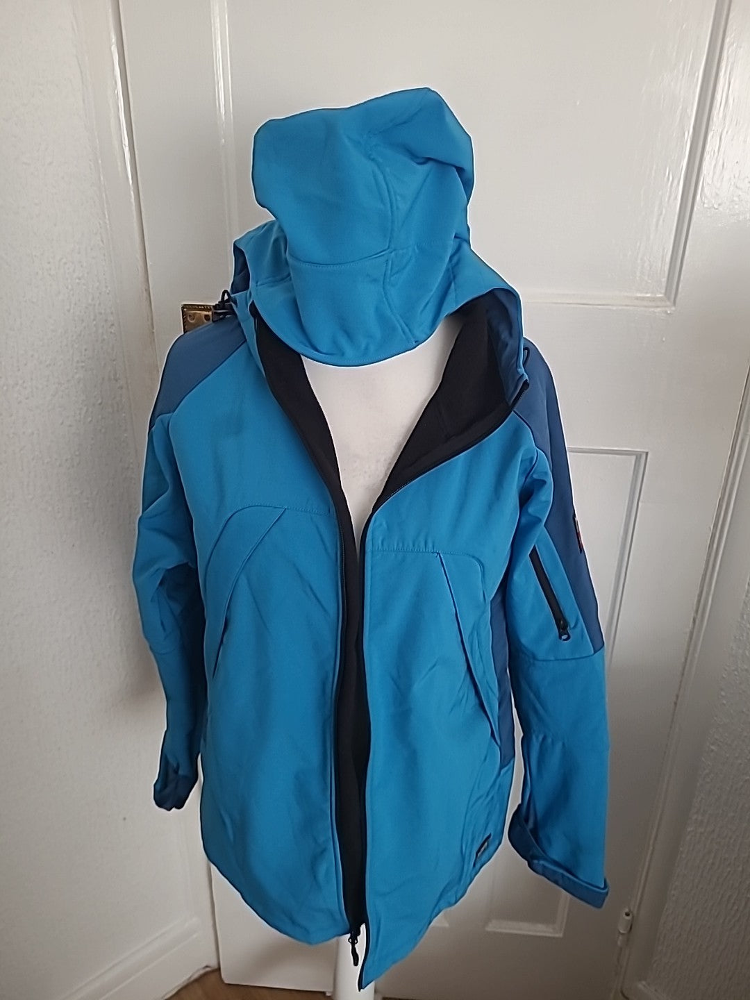 Mens Nor Wear Size M Blue Fleece Lined Coat