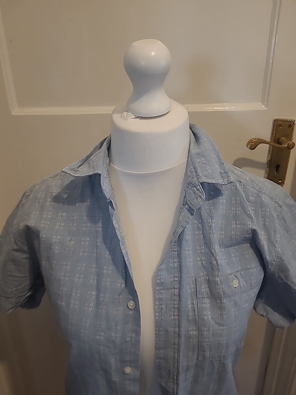 Mens Next Size M Regular Fit Blue And White Shirt Marl Yarns